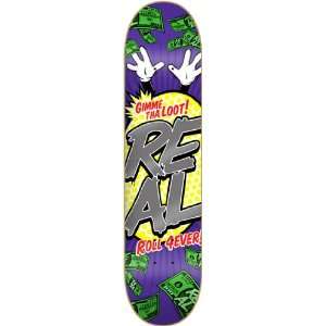  Real Gimme Tha Loot Skateboard Deck   8.25 Purple Sports 