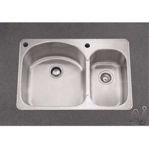 KSV80C2MBR 33 1/4 Topmount D Combo Bowl Stainless Steel Sink with 2 