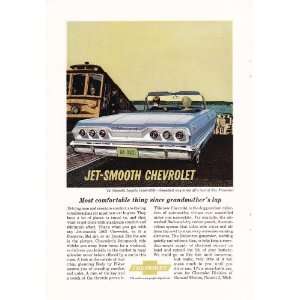  1963 Ad Blue Jet Smooth Chevy Impala Convertible Original 