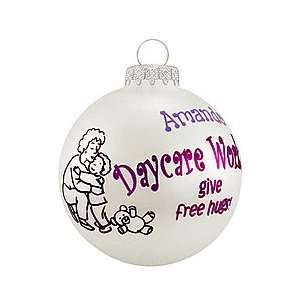    Personalized Daycare Workers Glass Ornament