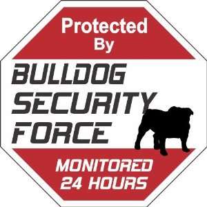    Bulldog Dog Yard Sign Security Force Bulldog