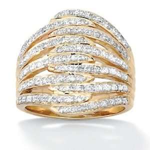  PalmBeach Jewelry Gold Over Silver Diamond Womens Ring 