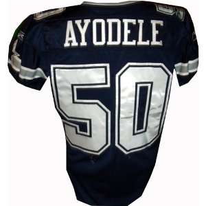  Akin Ayodele #50 Cowboys Game Issued Navy Jersey (Size 48 