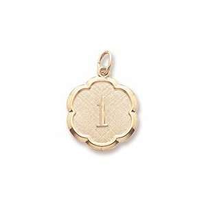  Numb 1 Charm in Yellow Gold Jewelry