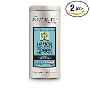 Octavia Tea Lemon Green (Organic Green Tea) Loose Tea, 2.01 Ounce Tins 