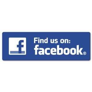  Find Us on Facebook car bumper sign sticker 7 x 2 