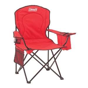  Coleman Broadband Quad Chair with Cooler, Red Sports 