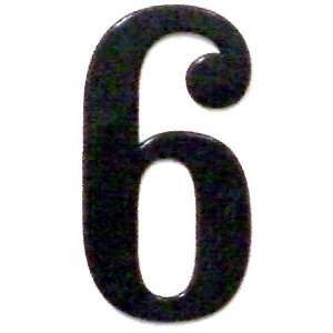 Fancy Black Reflective Mailbox or House Number   6   Size 3   (select 