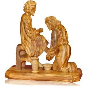  22cm Washing Feets Olive Wood Figure 