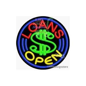 Loans Neon Sign 26 inch tall x 26 inch wide x 3.5 inch deep outdoor 