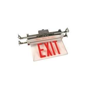  18300   Edge Lit LED Recessed Mount Exit Sign   Emergency 