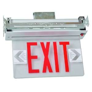Morris Products 73330 Recessed Mount Edge Lit LED Exit Sign, Red on 