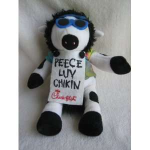  9 Chick fil A Hippie Plush Cow Toy with Placard Peece Luv 