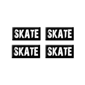  Skate   3D Domed Set of 4 Stickers Automotive