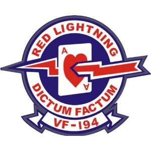  US Navy VF 194 Red Lightnings Squadron Decal Sticker 5.5 