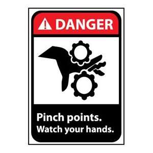 Danger Sign 10x7 Vinyl   Pinch Points Watch Your Hands  