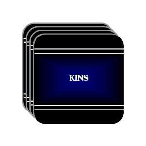 Personal Name Gift   KINS Set of 4 Mini Mousepad Coasters (black 