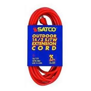  Satco Products 93/5010 14/3 Gauge SJTW 3 Outdoor Extension Cord 
