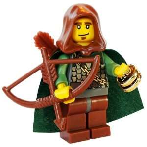 Robin Hood   LEGO Kingdoms Castle Minifigure with Cape & Hood, Bow 