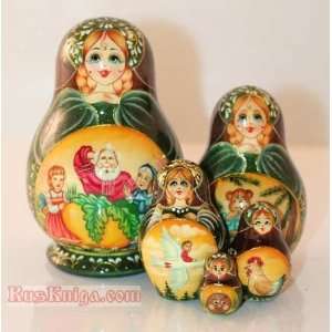 Doll 5 Stacking Matryoshka Folk TURNIP [Height 5.2 inches (13 