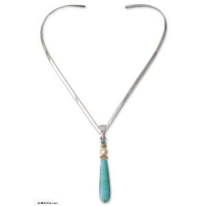  Pearl and turquoise choker, Wishes Jewelry