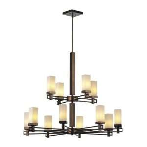 Forecast F167168 Casa 12 Light Two Tier Chandelier in Deep Bronze with 