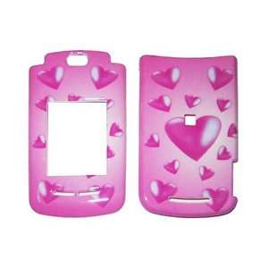  HEARTS 3D pink snap on cover faceplate for Motorola RAZR 2 