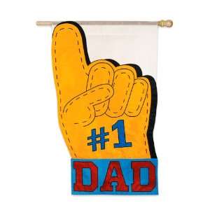  #1 Dad Foam Finger Garden Flag 12.5 X 18 Patio, Lawn 