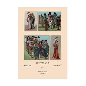  People and Places of the Middle Ages 12x18 Giclee on 