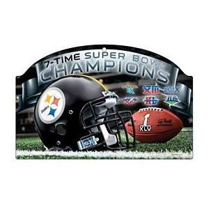  Pittsburgh Steelers 7 Time Super Bowl Champions Wood Sign 