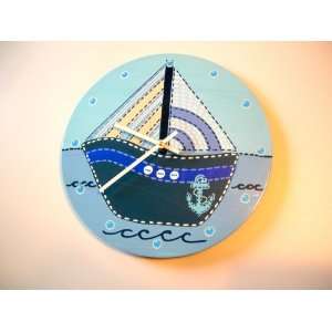  Bearly Art hand painted childrens blue boat recycled wall 