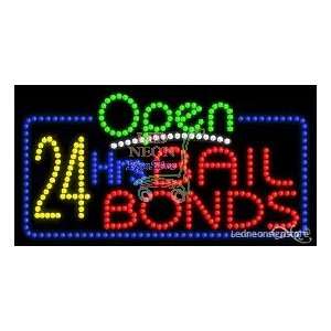  24 Hrs Bail Bonds LED Business Sign 17 Tall x 32 Wide x 