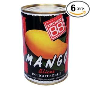 Kitchen 88 Mango Slices In Light Syrup, 15 Ounce Cans (Pack of 6 