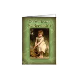  Bridesmaid, Sweet Girl with Basket Card Health & Personal 