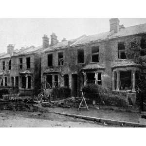 Street of Bombed London Houses, Following a German Zeppelin Raid on 
