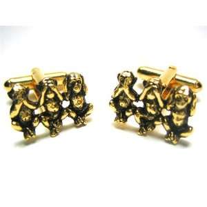  Gold Monkey Cufflinks Jewelry