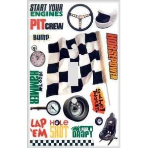  Racing Car Montage Decorative Switchplate Cover