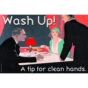  Wash Up A Tip for Clean Hands   12x18 Framed Print in 