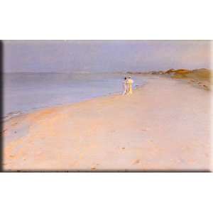 Tarde de verano en la playa 30x19 Streched Canvas Art by Kroyer, Peder 