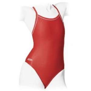  Finis Skinback Suit with Piping   Red Womens Sports 