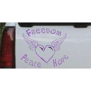  Purple 8in X 9.3in    Freedom Peace Hope Heart With Wings 