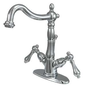   Brass Heritage Double Handle 4 Single Hole Bathroom Faucet with Ame