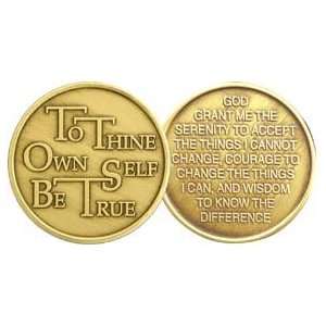 To Thine Ownself Be True   Bronze AA ACA AL ANON Affirmation / Desire 