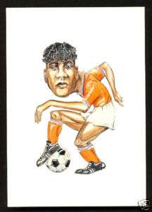 Frank Rijkaard Ajax AC Milan Holland cartoon postcard  
