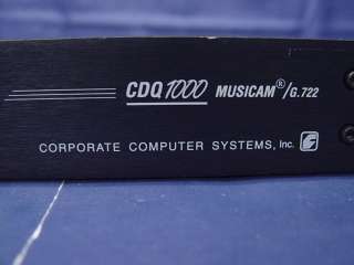 Corporate Computer Systems CCS Musicam Digital Audio Codec CDQ1000 