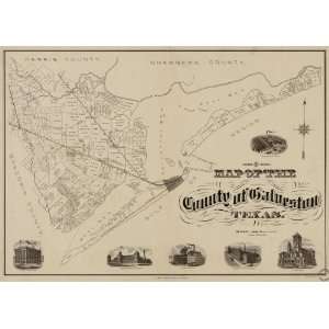  1902 Map of county of Galveston, Texas.