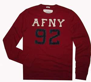 NWT Abercrombie & Fitch Mens Red AFNY Shirt Top $40 L  