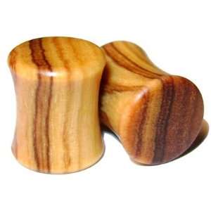  36mm Organic Olivewood Double Flared Exotic Wood Plugs 