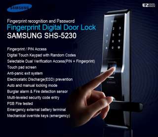 NEW SAMSUNG Fingerprint Digital Door Lock EZON SHS 5230  