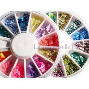  3D Fimo Star Flower and Leaves Slices Decoration Nail Art 